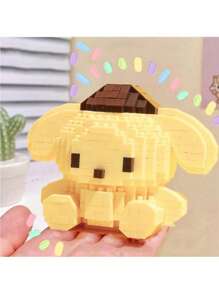 Sanrio 10cm 500 Pieces Sanrio Anime Hello Kitty, My Melody, Cinnamoroll, Kuromi Friends Building Block Gift, Pochacco, Pompompurin Mini Cartoon Character Assembly Toy Blocks, Birthday Gift, Room Decor