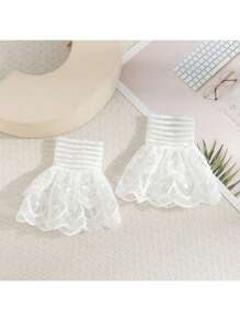 1 Pair Elegant Lace Trim Decorative Arm Warmers Autumn Accessories