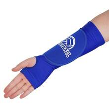 Obmwang 2 Pieces Volleyball Accessories Including Volleyball Knee Pads And Arm Sleeves With Protection Pads And Thumb Hole For Women Girls Teens(Black) - Blue - View 6