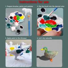 6 件 PVC 动物绘画套装，白色空白涂鸦，DIY 手工艺品艺术套件，创意生日或节日礼物