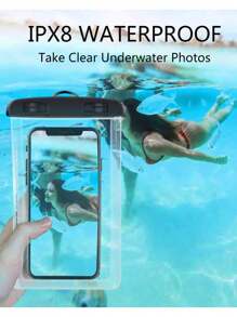 Bolsa impermeable universal para teléfono, funda impermeable para teléfono compatible con iPhone 14 13 12 11Pro Max XS Plus Galaxy S22 de hasta 7.0", bolsa seca para teléfono celular 3D para vacaciones compatible con modelos de teléfonos Apple Galaxy - Talla única - Ver 3