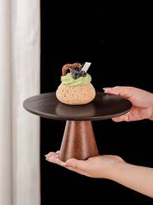 1pc Vintage DIY Assemble Cake Stand Wooden Tray, 7.87 Inch And 9.84 Inch, Wooden Tray With Base, Home Living Room Dessert Plate, Sweet Buffet Display Stand, Birthday Party Tall Mousse Cake Plate