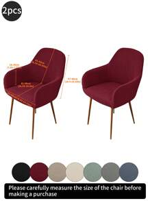 1pc Solid Striped Curved, High Elastic Dust-Proof Full Cover Chair Slipcover, Suitable For Hotel, Living Room, Study, Dining Room, Daily Use, Available In Black, Gray, Beige - Multicolor - View 21