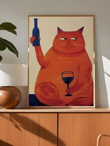 1 sztuka, płótno z czarnym kotem, plakat olejny z kotem palącym papierosa z alkoholem, zabawny nadruk z zabawnym wózkiem barowym, oryginalna dekoracja ścienna do baru, oryginalna dekoracja ścienna do męskiej jaskini, dekoracja sypialni, dekoracja salonu, dekoracja biura, dekoracja ścienna do jadalni, dekoracja kuchni, gabinet, korytarz, dekoracja akademika.
