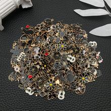 20/50/200pcs Mixed 10 Colors Fashion Enamel Assorted Charm Bulk Flower Heart Shape Gold-Plated Pendant For DIY Bracelets Necklaces Earrings Pendants Jewelry Making Accessories - trộn - Xem 26