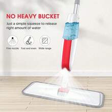 1 Set Microfiber Spray Mop For Hardwood Floors. Reusable Mop Base Suitable For Hardwood, Laminate, Vinyl And Tile Floors In Kitchen - Red and White - View 4