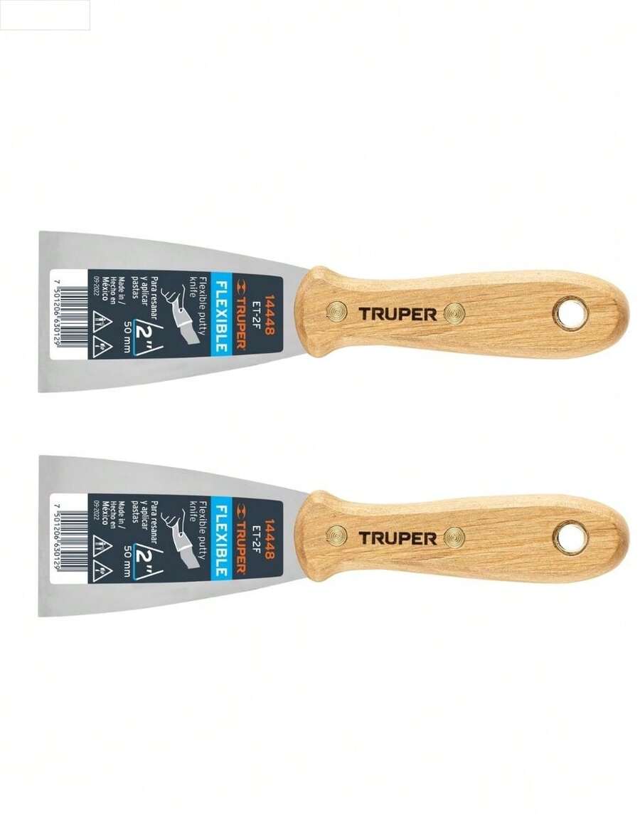 Espátula flexible 2" con mango de madera, Truper - Gris - Ver 1