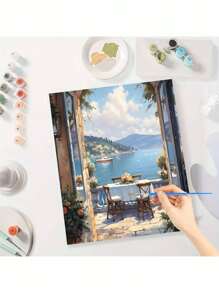 Paint By Number For Adults Beginner, DIY Gift Canvas Painting Kits, Lakeside Room Oil Painting Kit, DIY Paint Adult Crafts For Gift Home Wall 16x20inch