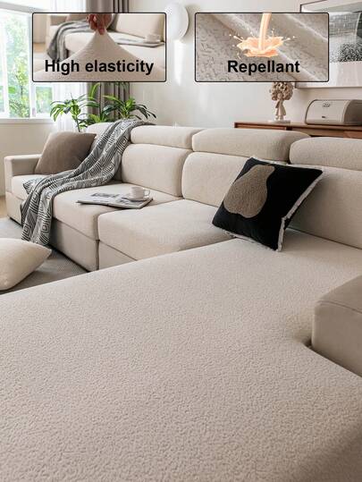 1pc Brown Stretch Sofa Cover, Bohemian Style Sofa Slipcover, Protects Sofa From Slipping And Scratches, Suitable For 1/2/3/4 Seat Sofas, Machine Washable, For Home Use All Seasons