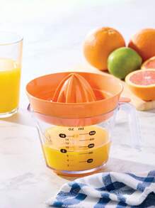 (3 Pack)Durable Plastic  Citrus Juicer - Easy-Read Angled Design, Multi-Function For Lemons/Limes/Oranges, Dishwasher-Safe For Kitchen/Cocktails/Baking - 橘色 - 查看 3