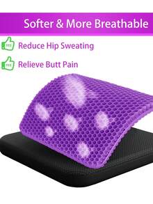 1Pc/2Pcs/Set Comfort, Breathable Gel Seat Cushion With Non-Slip Cover,Thick And Breathable Honeycomb Design Pressure Absorbing Pad,Double Thick Office Chair Seat Cushion Chair Cushion, Seat Cushions For Office Chairs,Suitable For Office Chairs, Home, Cars, And Wheelchairs,Honeycomb Design Breathable Material - Multicolor - View 7