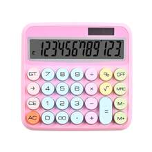 1pc Dual Power High Visibility Big Button Calculator, Financial Accounting Office Business & School Supplies Back To School