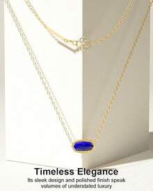 AICase - Collar con colgante de corazón chapado en oro de 18 quilates para mujer, joyería de longitud ajustable, regalo de aniversario de cumpleaños para mujeres, madre, hermana, amigas, ella, esposa - Azul - Ver 6