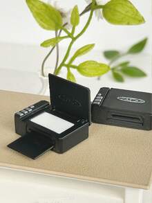 1pc Miniature Printer Model, Foldable Realistic Printer Toy, Prop For Pretend Play, Micro Realistic Office Model, Mini Printer Decor Piece - Suitable For Doll House Decoration