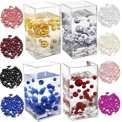 100g Relleno de perlas flotantes artificiales, para decoración de jarrones, decoración de velas flotantes, decoración del centro del hogar, adecuado para bodas DIY, cumpleaños, fiestas temáticas, decoración de Halloween y decoración central navideña, 10mm, 16mm, 20mm (incluye perlas de agua) Decoración del hogar Decoración de la habitación Jarrón de flores Jarrón de vidrio