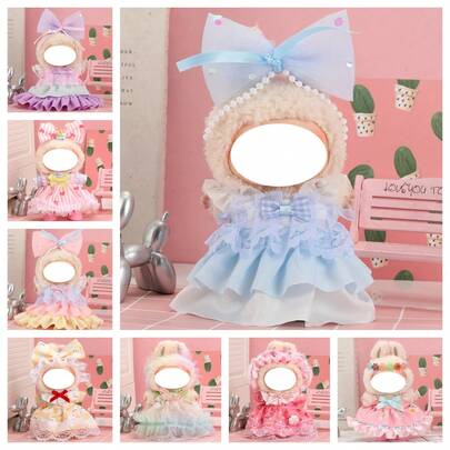 2pcs Suitable For 17cm Doll Dress Set, Dress Set, Blind Box Doll Clothes Replaceable For 1st, 2nd, 3rd Generation Dolls, Teen Party Toys/Birthday Gifts (Doll Not Included)