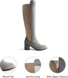 DREAM PAIRS Women's Knee High Stretchy Fashion Boots - Grey - View 2