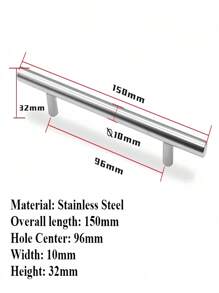 1PC Silver Cabinet Pulls Stainless Steel Kitchen Drawer Pulls Door Handles And Knobs Bathroom Bedroom Furniture Cabinet Handles - Silver - View 13