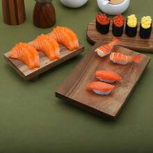 1pc Rectangular Wooden Sushi Tray With Base, Wooden Cooking Rack, Sashimi Sushi Platter, Suitable For Home Kitchen, Restaurant, Hotel, Kitchen Utensil Accessory