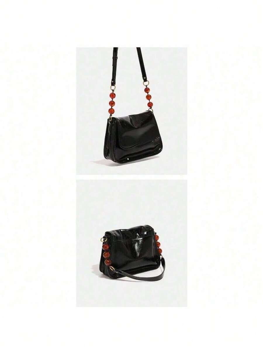 2025 New High-Quality Texture Chain New Chinese Style Underarm Tote Commuter One-Shoulder Crossbody Bag - Black - View 1