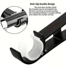 2/4pcs Double Curtain Rod Brackets, Heavy Duty Curtain Rod Holders For Hanging Curtains, Double Hardware Brackets, Wall Mounted, Rod Support Hooks, For 1" To 1.2" Curtain Rods - Multicolor - View 3