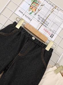 3 件套男童多色水洗休闲牛仔裤，小男孩松紧腰运动裤，春秋度假外套 - 彩色 - 查看 3