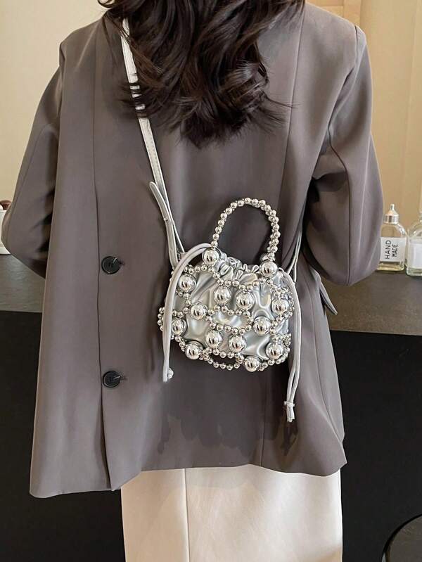 Fashionable Classic Versatile Handmade Beaded Mini Crossbody Bag, Elegant Mini Handbag For Parties