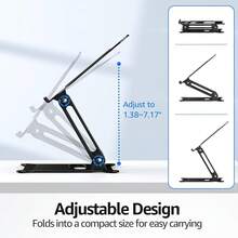 Laptop Notebook Stand Holder Adjustable Laptop Stand Portable Computer Riser Compatible With MacBook Air Pro HP  XPS  All Laptops 10-15.6"(Black) - A-Đen - Xem 2