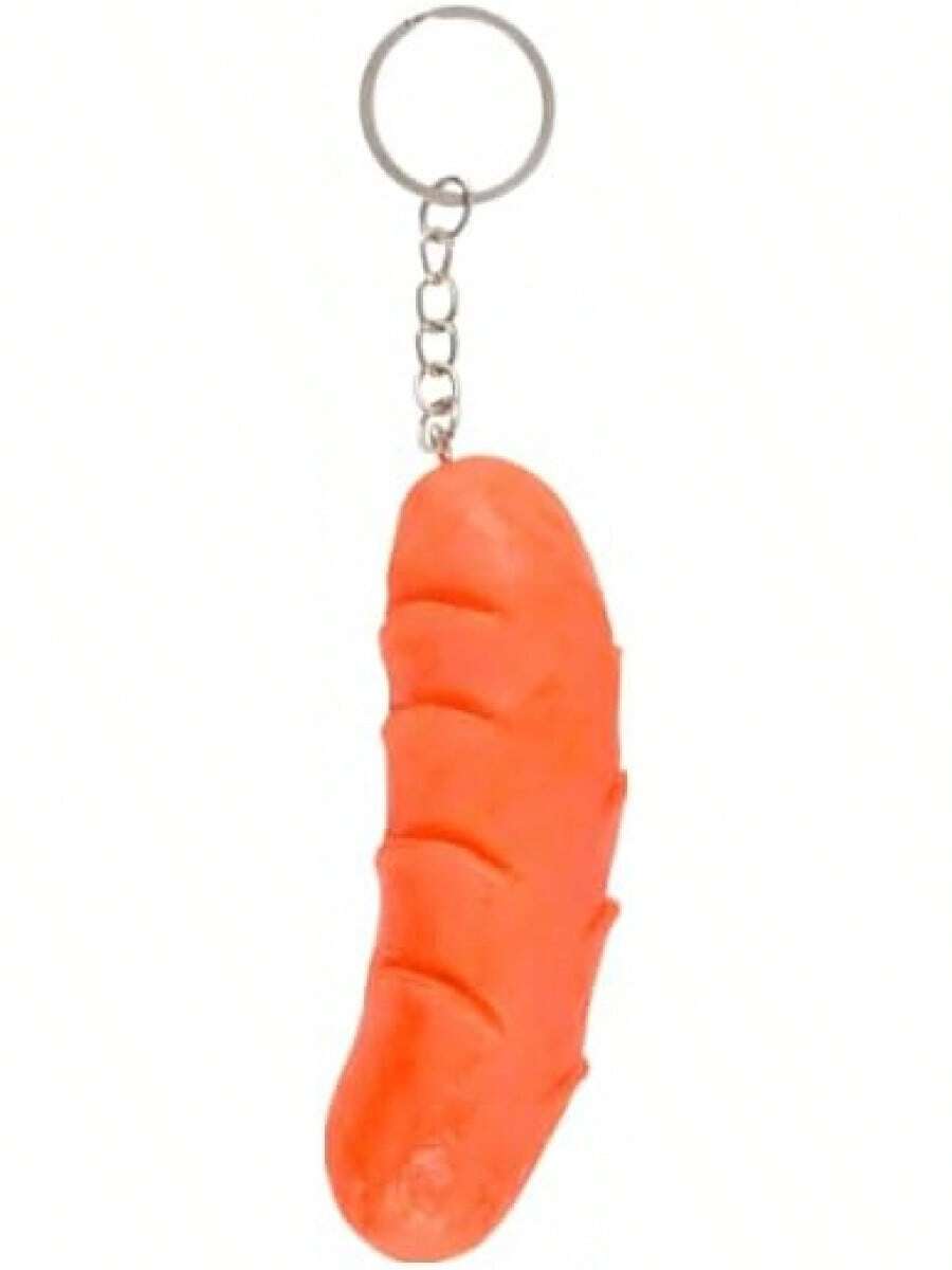 Llavero de comida de imitación, patas de pollo fritas, nuggets, alitas, llavero creativo, divertido y lindo, accesorios para bolso y coche - Perro caliente (A) - Ver 1
