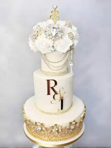 1pc Customized Cake Brand, Shiny Birthday Cake Decor - Gold/Silver/Rose Gold Acrylic, Wedding Holiday Cake Accessories, Cake Decorations, Home Living, Christmas Home Atmosphere, Souvenirs, Reusable, Personalized Gift, Celebration, Anniversary - Multicolor - View 3