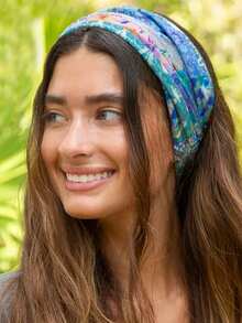 1 Peça Faixa de Cabelo Feminina Sweatband, Faixa de Cabeça Versátil e Fashion Feminina em Cores Sólidas e Estampa Floral Tie-Dye, Adequada para Penteados, Lavagem de Rosto, Proteção Solar, Cobertura do Pescoço, Elástica e Respirável, Ideal para Esportes ao Ar Livre, Corrida, Fitness, Yoga, Acessórios de Moda Casual para Cabelo