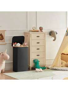 1pc Panier A Linge,Large Laundry Basket With Lid, 100L Tall Laundry Organizer Basket, Foldable Dirty Clothes Hamper With Handles, Collapsible Laundry Hamper, Waterproof Removable Bag For Bedroom Decor, Room Decor, Decorations, Decorations, Decor, Storage, Organizer Dress Pants Shoes Jeans Boots Skirtlaundry Hamper,Washing Basketbathroom Organizer,Basket,Storage Basket,Foldable Laundry Basket - Bamboo - View 4