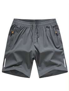 1pc Women's Summer Sports Shorts With Drawstring Waist, Suitable For Sports And Outdoor Activities In Summer - Grey - View 5