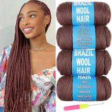 1/2/5/8 Rolls Acrylic Yarn For Brazilian Wool Braids, Suitable For African Crochet Braids, Giant Braids, Senegalese Twists, Braided Wigs, Spiral Braids, Twists, Wrap Braids, 70g/Roll - Multicolor - View 13
