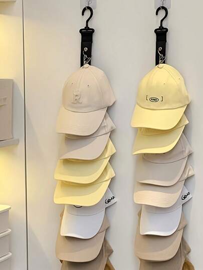 8夹不锈钢棒球帽架，可收纳16顶帽子。这款帽子收纳架适用于家居和衣柜，用途广泛，可用于夏季衣物收纳和家居装饰。