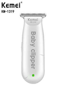 Kemei KM-1319 USB 充电式婴儿理发器 – 电动婴儿理发器，碳钢刀片和静音电机，迷你便携式儿童理发器，适合家庭和旅行 | 低噪音、耐用、锋利的无线修剪器