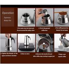 (304L Stainless Steel)9 Cup Moka Pot Percolator Italian Coffee Maker 450ml Stovetop Espresso Moka Stainless Steel Coffee Maker Classic Coffee Maker Suitable For Induction Cooker Ceramic Cooker Belly 2/4/6/9 Cups Optional - Silver - View 3