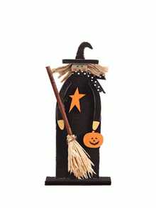 1pc/5pcs Halloween Wooden Sign Decoration Set, 5 Classic Styles For Halloween Indoor Decoration, Table Centerpiece, Halloween Ambiance Decorative Wooden Ornament, Halloween Decoration Home Decor Fall Decor Room Decor Autumn Decor - Multicolor - View 19