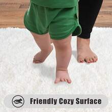 Soft Fluffy Shag Throw Area Rug, 2x4 Black, Non-Slip Bedroom, Hallways, Bedside, Dorm, Living Room - Long Shaggy Rug - 奶油 - 查看 7
