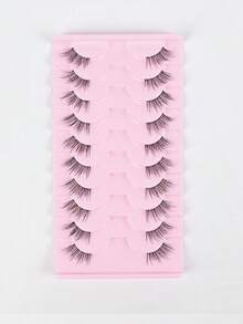 10 对 Hal Flashes 透明带状睫毛 猫眼假睫毛 短款柔软 3d 仿貂皮睫毛 柔软自然妆效条状睫毛、睫毛、假睫毛 - 眼尾拉長款 - 查看 22