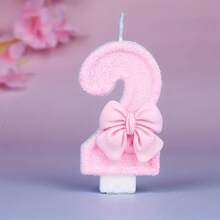 1 Nến sinh nhật hình số màu hồng lấp lánh kèm nơ - Đồ trang trí bánh kem thanh lịch, thích hợp cho tiệc tùng, kỷ niệm, đám cưới và trang trí ngày lễ tình nhân, chất liệu sáp mềm, hoàn hảo để tạo không khí lễ hội - màu hồng nữ tính - Xem 9