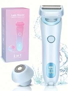 Electric Razors Shaver ,Bikini Trimmer For Women,2 In 1 Wet & Dry Electric Waterproof Razor Shaver, Painless Hair Removal Removable Head Portable Multifunctional Shaver 800mAh Rechargeable Electric Hair Removal Trimmer For Men And Women