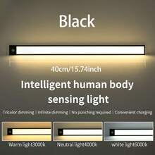1pc Rechargeable Cabinet Light, Motion Sensor Light, USB Rechargeable LED Night Light, Three Light Colors Adjustable Cabinet Light, Wireless Magnetic Mounting Wall Lamp For Cabinet Kitchen Wardrobe Hallway Bedside - Upgrade - View 17