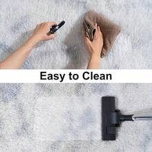 Soft Fluffy Shag Throw Area Rug, 2x4 Black, Non-Slip Bedroom, Hallways, Bedside, Dorm, Living Room - Long Shaggy Rug - 紮染灰色 - 查看 5