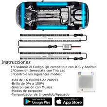 Coche Chasis Tira Led RGB App Tunning Auto Decorativa 4pzs  Control Remoto Multicolor Chasis IOS Android  Vmingo Mexico - Negro - Ver 7