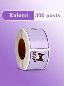 300张Sanrio Kuromi卡通防水姓名贴纸，学校用品非粘性标签，儿童可爱手写文具贴纸 - 彩色 - 查看 8