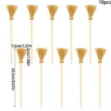 10 pezzi Decorazioni di Ognissanti, matite a forma di scopa da strega, penne per scrivere e dipingere, regali e premi per feste di Ognissanti - Multicolore - Visualizzare 3