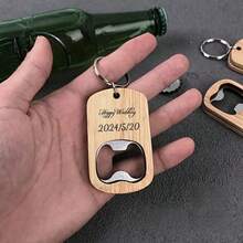 30pcs Customized Text Bottle Openers, Personalized Bottle Openers, Wooden Beer Bottle Openers, Gifts For Him, Wedding, Groomsmen, Father ,Forever Love, Rustic - Multicolor - View 6