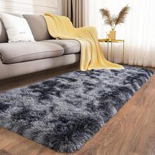 Soft Fluffy Shag Throw Area Rug, 2x4 Black, Non-Slip Bedroom, Hallways, Bedside, Dorm, Living Room - Long Shaggy Rug - 紮染深灰色 - 查看 3