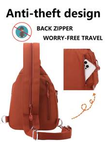 Multi-Compartment Anti-Theft Nylon Backpack, Women's Multifunctional Fashion Everyday Bag, Multi-Pocket Lightweight Travel Bag, Large Capacity Minimalist Bookbag, Convenient Backpack Suitable For Students, Nurses, Teachers, Business Professionals, Travel, Commuting, Shopping, Office, Dating, Hiking, Training, Work, Birthday Gift, Holiday Gift - Multicolor - View 8